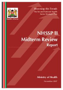 Kenya NHSSP II Midterm Review Report