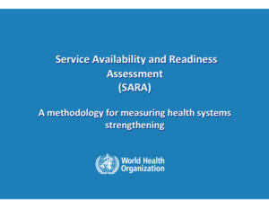 Service Availability and Readiness Assessment (SARA) presentation