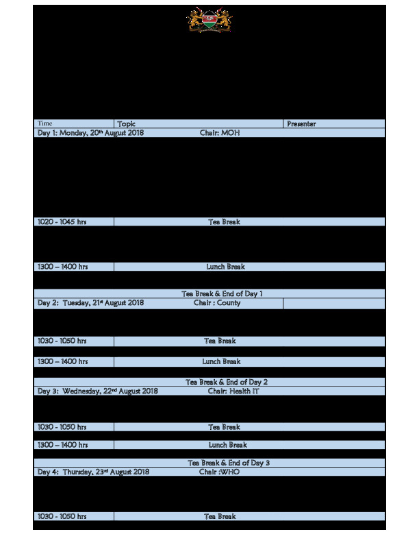 Kenya Harmonized Health Facility Assessment Tools Review Workshop
