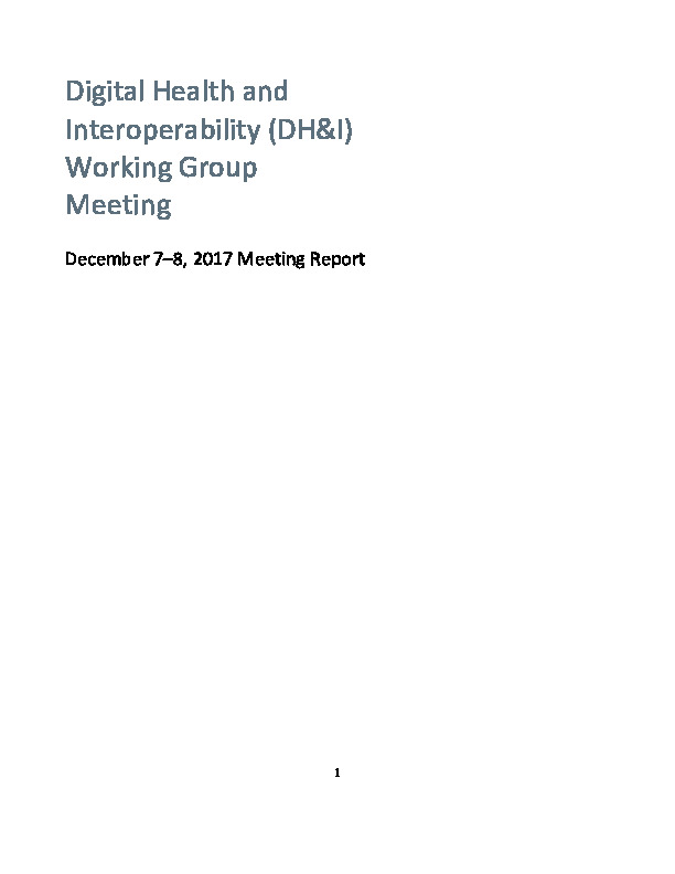 DH&I December 2017 Meeting Final Report