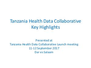Tanzania HDC Priorities Presentation 11 September 2017