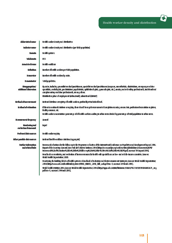 Health worker density and distribution