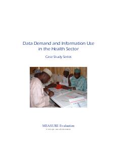 Data Demand and Information Use in the Health Sector, 2012