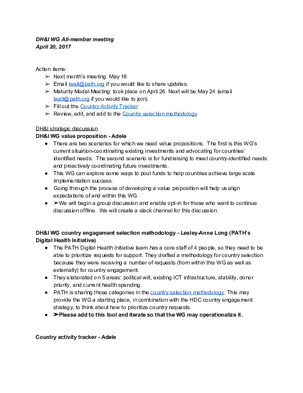 DH&I April 2017 Meeting Minutes