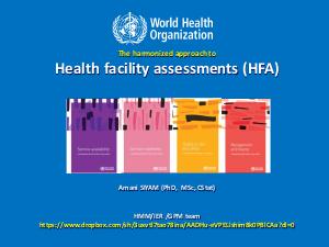 Harmonized Approach to Health Facility Assessments