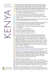 HDC Country Case Study: Kenya