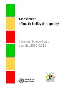 Uganda data quality report card, 2010 - 2011