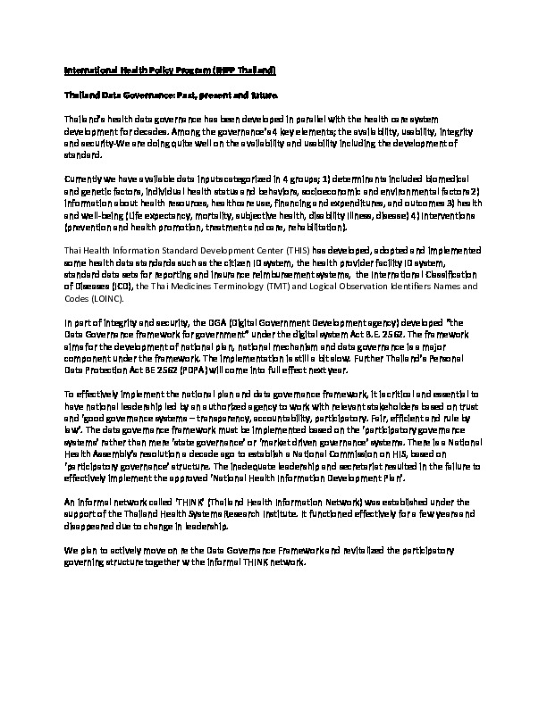 WIBULPOLPRASERT_Suwi_Summary_Thailand_Data_Governance_