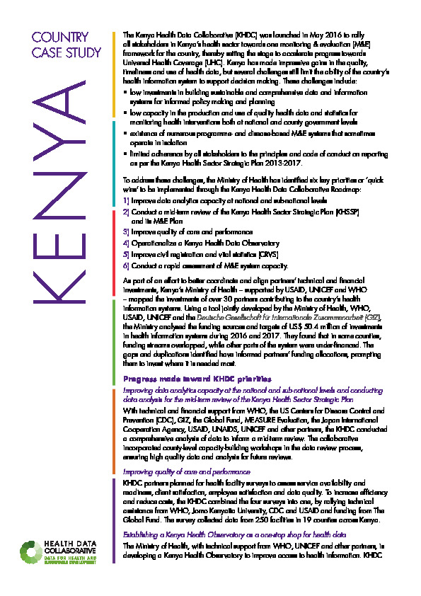 HDC Country Case Study: Kenya