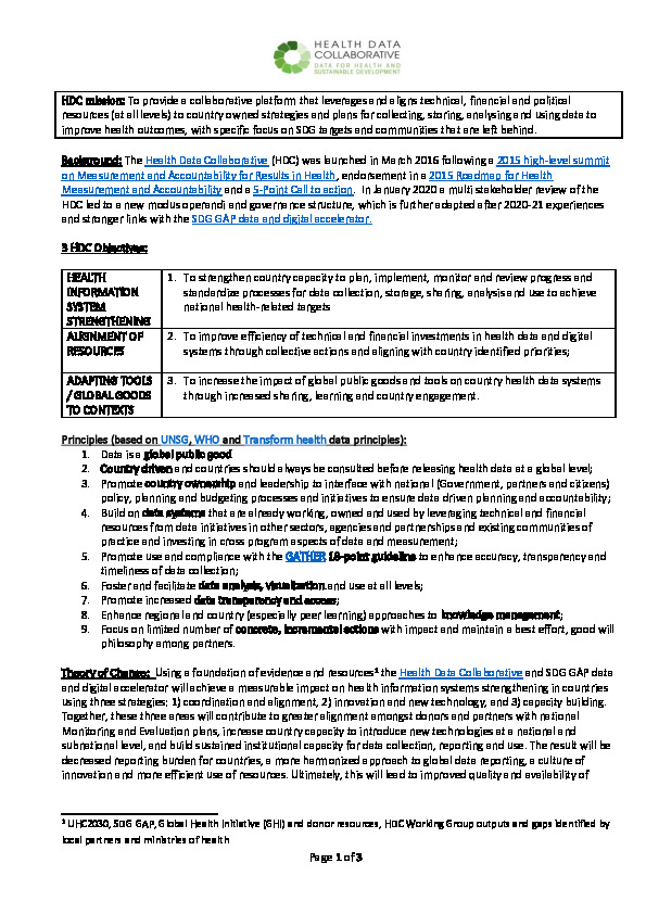 HDC One Pager