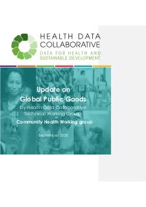 Update on Global Public Goods by Health Data Collaborative Technical Working Groups, September 2020