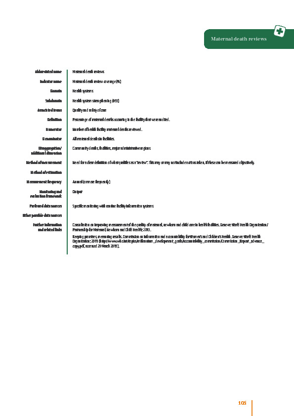 Maternal death reviews