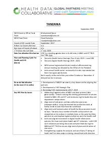 HDC Country position (Tanzania) September 2020