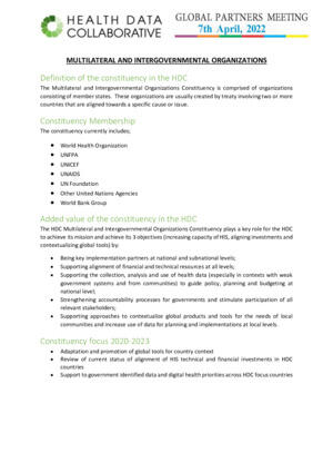 Multilateral and Intergovernmental Organisations