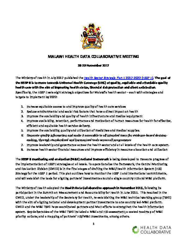 Malawi HDC Meeting Summary