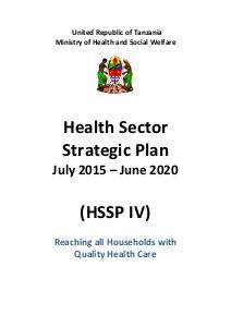 Tanzania Health Sector Strategic Plan (2015-2020)