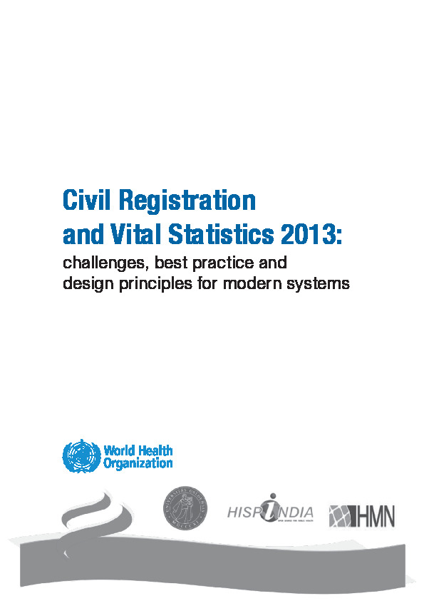 Monitoring of vital events CRVS 2013