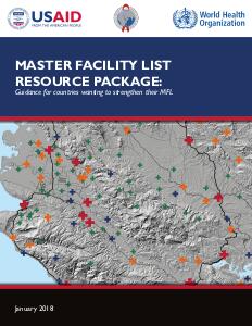 Master facility list resource pack- for countries wanting to strengthen their MFL