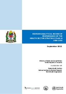 Midterm Analytical Review of Performance of the Health Sector Strategic Plan III 2009–2015