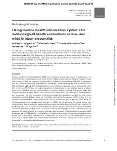 Using routine health information systems for well-designed health evaluations in low- and middle-income countries
