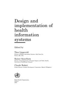 Design and implementation of health information systems, 2000