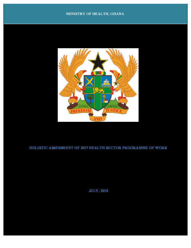Holistic Assessment of 2017 Health Sector Programme of Work, Ghana, 2017