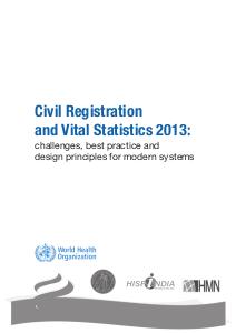 Monitoring of vital events CRVS 2013
