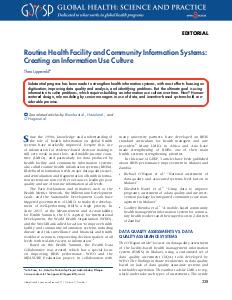 Routine Health Facility and Community Information Systems: Creating an Information Use Culture, 2017