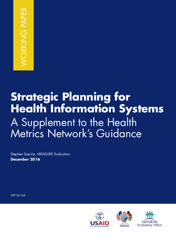 Strategic Planning for Health Information Systems, 2016