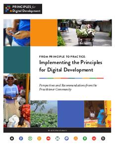 FROM PRINCIPLE TO PRACTICE: Implementing the Principles for Digital Development