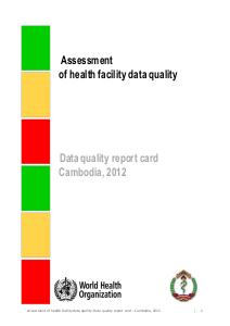 Cambodia data quality health card, 2012