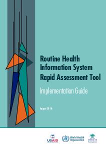 Routine Health Information System Rapid Assessment Tool Implementation Guide, 2018