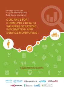 UNICEF: Guidance for community health workers strategic information and service monitoring