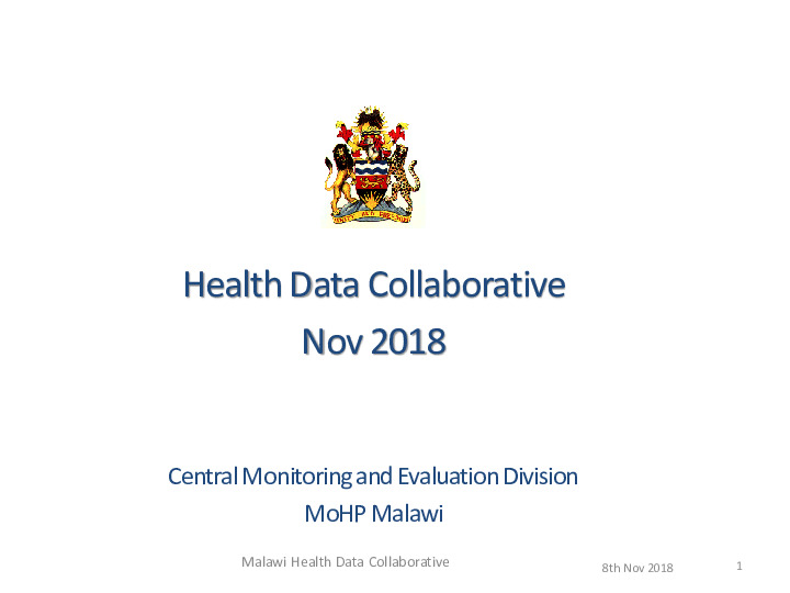 Malawi HDC CMED Presentation Intro 8 November 2018