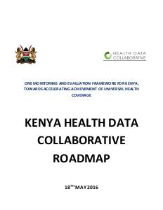 The Roadmap - Kenya Health Data Collaborative K.H.D.C