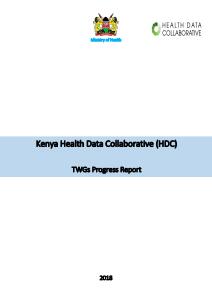 Kenya HDC Progress Report 31 May 2018