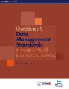 Guidelines for Data Management Standards in Routine Health Information Systems, 2015