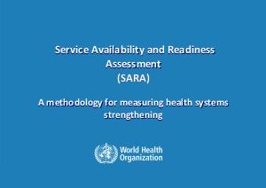 Service Availability and Readiness Assessment (SARA) presentation