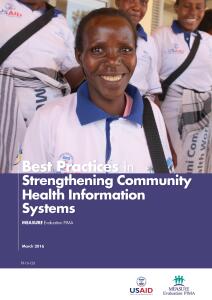 Best Practices in Strengthening Community Health Information Systems, 2016