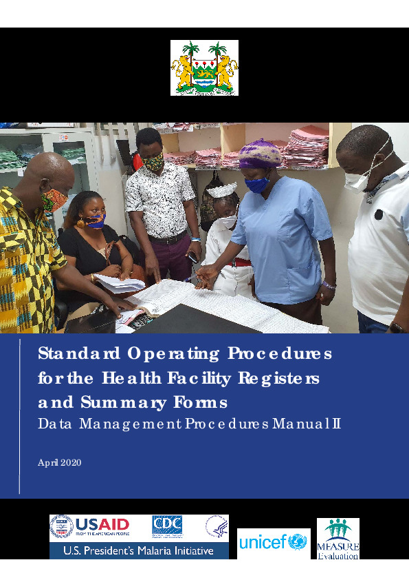 Sierra Leone: Standard Operating Procedures for the Health Facility Registers and Summary Forms