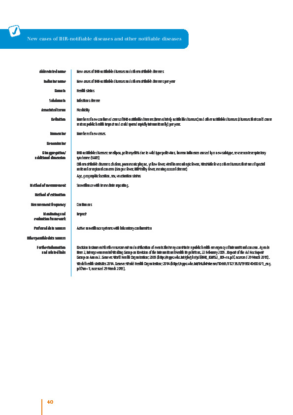 New cases of IHR-notifiable diseases and other notifiable diseases