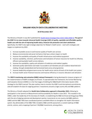Malawi HDC Meeting Summary