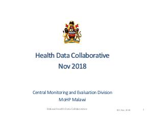Malawi HDC CMED Presentation Intro 8 November 2018