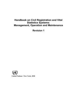 Handbook on Civil Registration and Vital Statistics Systems: Management, Operation and Maintenance