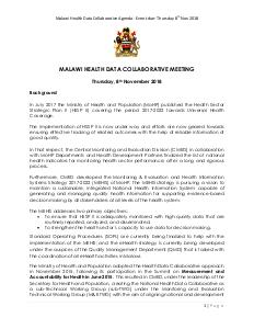Malawi HDC meeting 2018 agenda