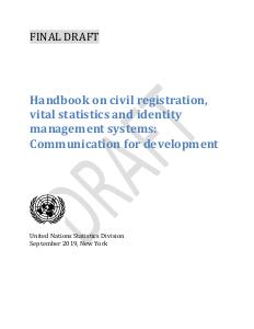 Handbook on civil registration, vital statistics and identity management systems: Communication for development