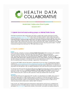 Health Data Collaborative News Update: October 2017