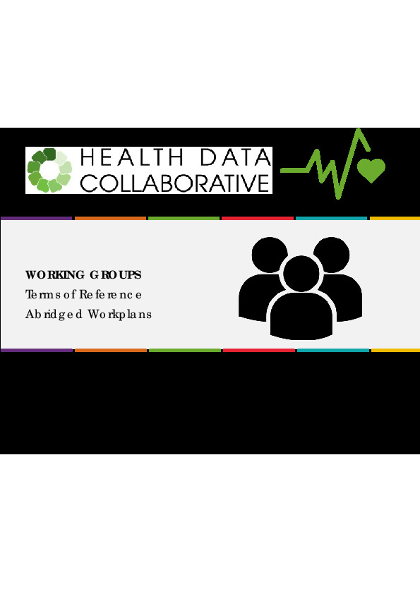 HDC Working Groups Consolidated TORs and Workplans