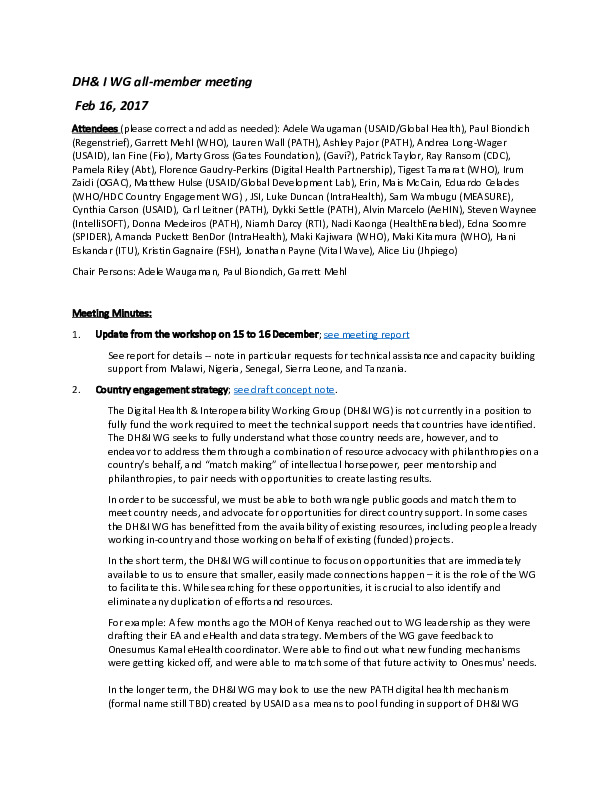 DH&I February 2017 Meeting Minutes