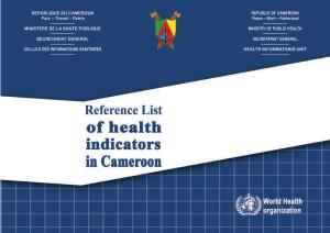 Cameroon Reference List of Health Indicators